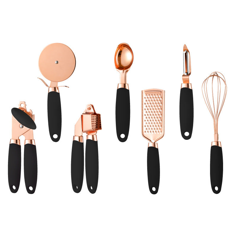 Elegant Copper-Plated Kitchen Utensils Set