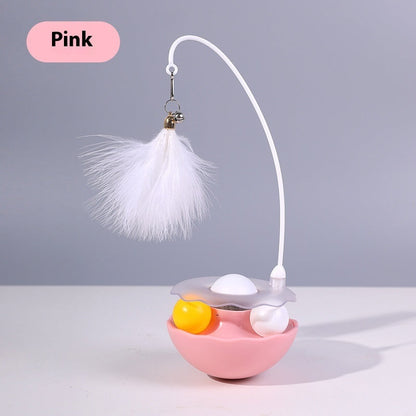 Interactive Cat Toy with Catnip, Feather, and Bell