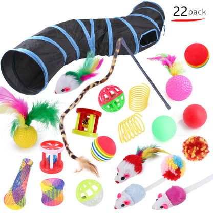 22-Piece Pet Toy Set Polyester Material Random Color Pack