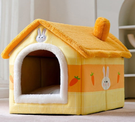 Cozy Foldable Pet House | Warm Winter Bed for Dogs & Cats