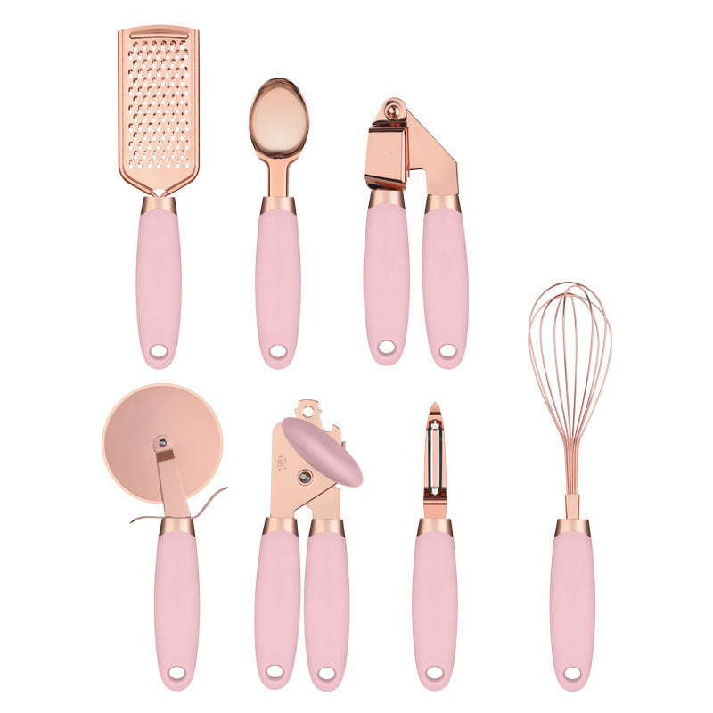 Elegant Copper-Plated Kitchen Utensils Set