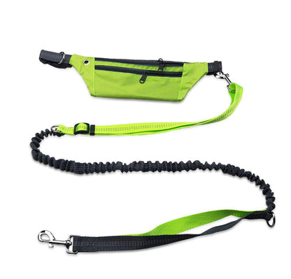 Hands Free Dog Running Leash with Waist Belt Pack