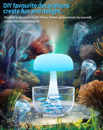 Jellyfish Raindrop Humidifier with seven-Color Light