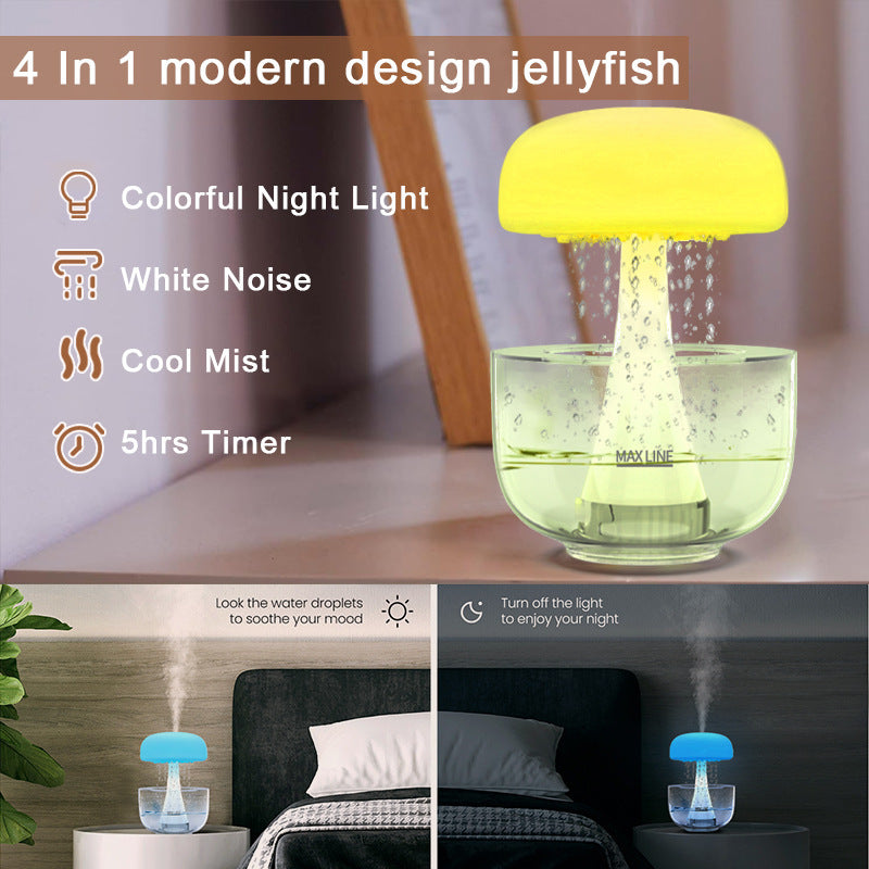 Jellyfish Raindrop Humidifier with seven-Color Light