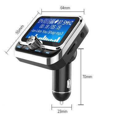 FM Car Bluetooth Adapter with LCD Display - USB Charging & Music Playback