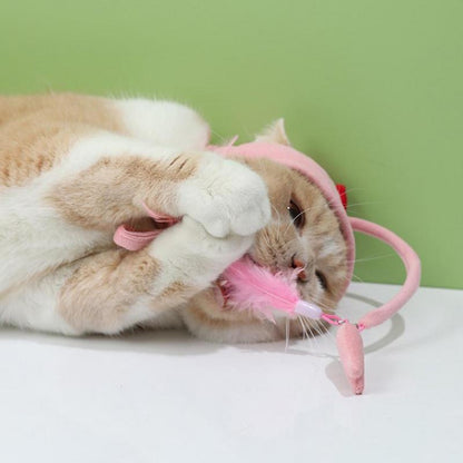 Head-Mounted Cat Toy for Hands-Free Fun| Indoor Cat Teaser Hat