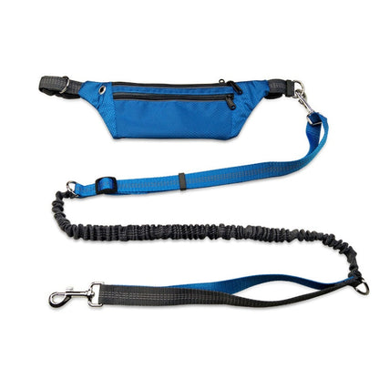 Hands Free Dog Running Leash with Waist Belt Pack