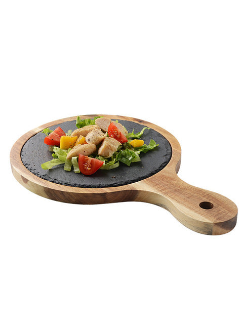 Black Wood Pizza Dish