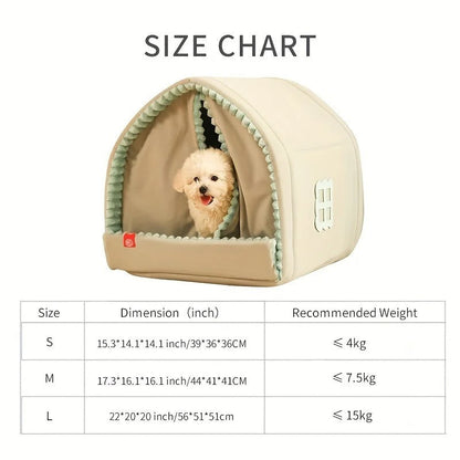 Warm Cute House Double Door Curtain Dog House for Pets