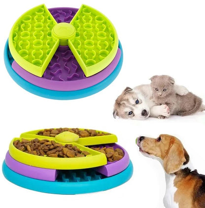 3-Layer Rotating Puzzle Pet Slow Feeder for Mental Stimulation