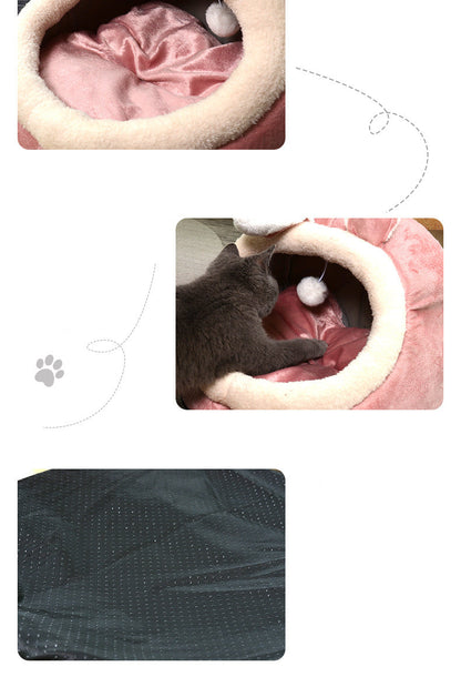 Pink Rabbit Pet Nest - Cozy Cloth Material