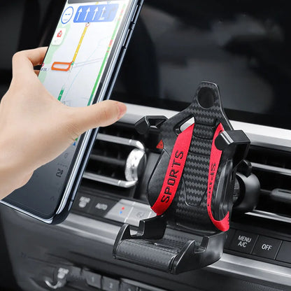 Racing Seat Car Phone Holder- 360° Rotatable Air Vent Clip