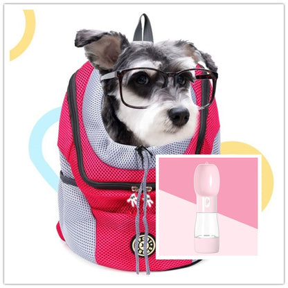 Pet Dog Carrier Backpack - Double Shoulder Travel Bag with Mesh