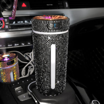Luxury Diamond Car Humidifier & LED  Black