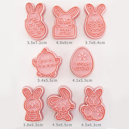 Cartoon Shape Plastic Biscuit Mold 8-Piece Set