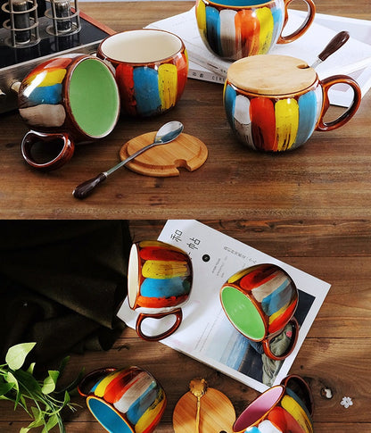 Handmade Ceramic European Style Mug Set 350ml