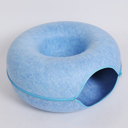 Cat Felt Tunnel Nest for Cats - Dual-Use Game and Rest Bed