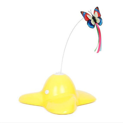 Whirling Flash Butterfly Cat Toy Yellow