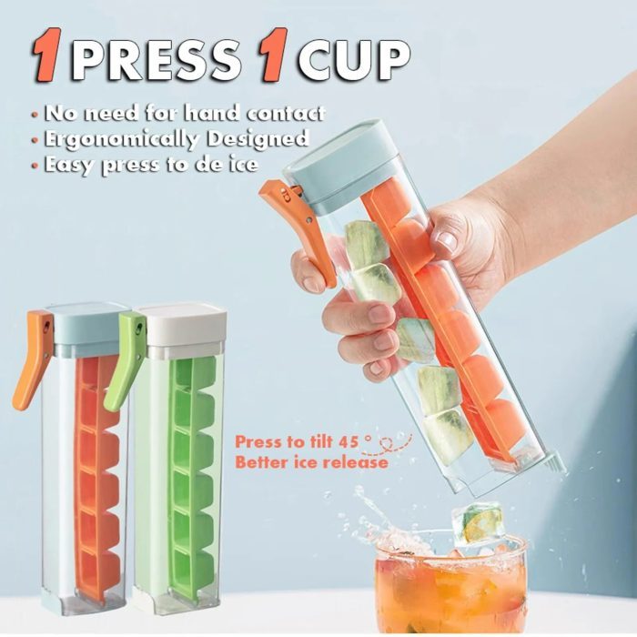 Press-and-release ice cube tray