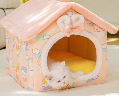 Cozy Foldable Pet House | Warm Winter Bed for Dogs & Cats