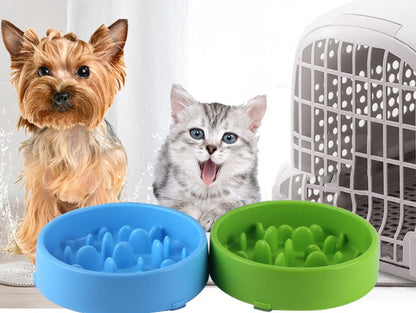 Pet Slow Food Bowl - Healthy Feeder for Cats and Dogs