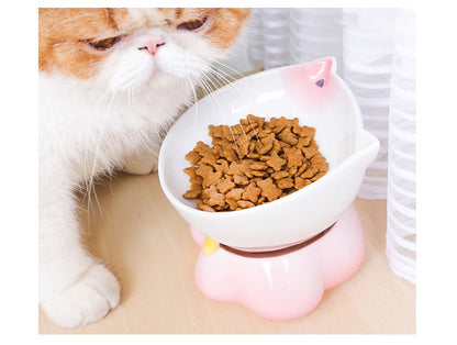 Lucky Cat Ceramic Bowl - Cat Food and Water Dish