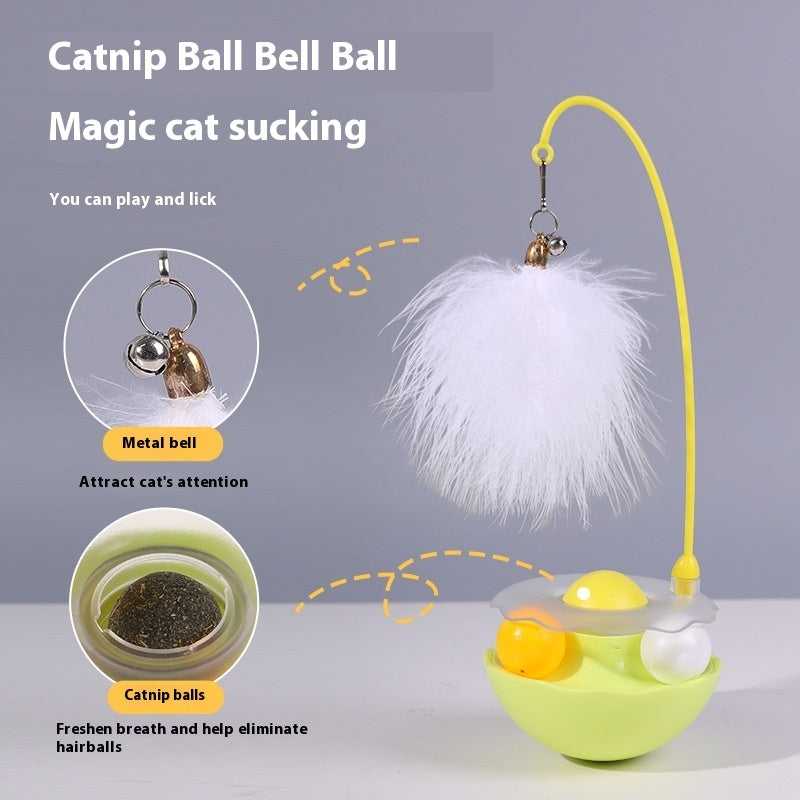 Interactive Cat Toy with Catnip, Feather, and Bell