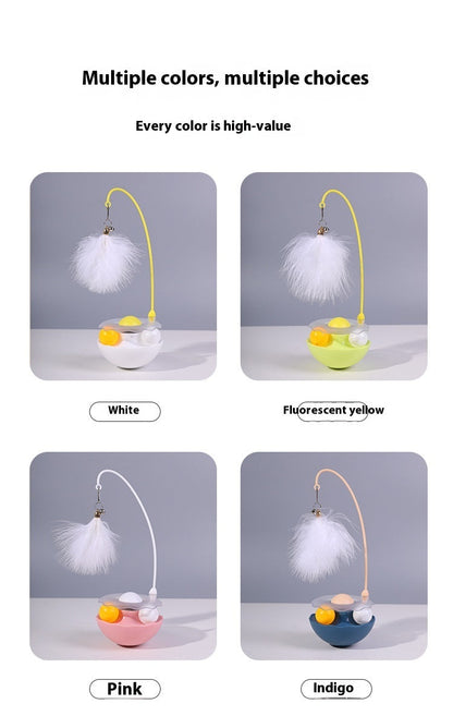 Interactive Cat Toy with Catnip, Feather, and Bell