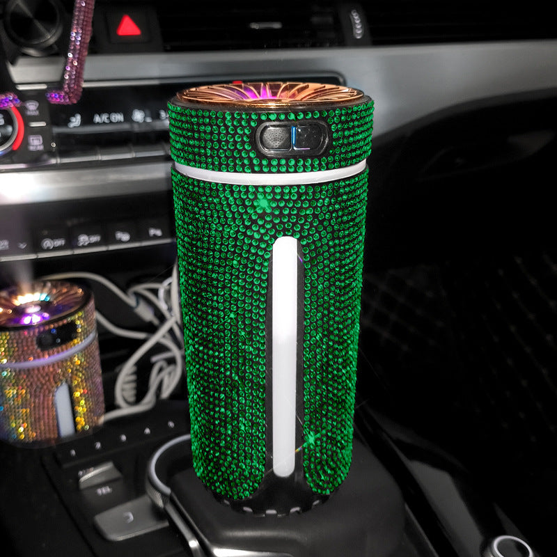 Luxury Diamond Car Humidifier & LED  Green