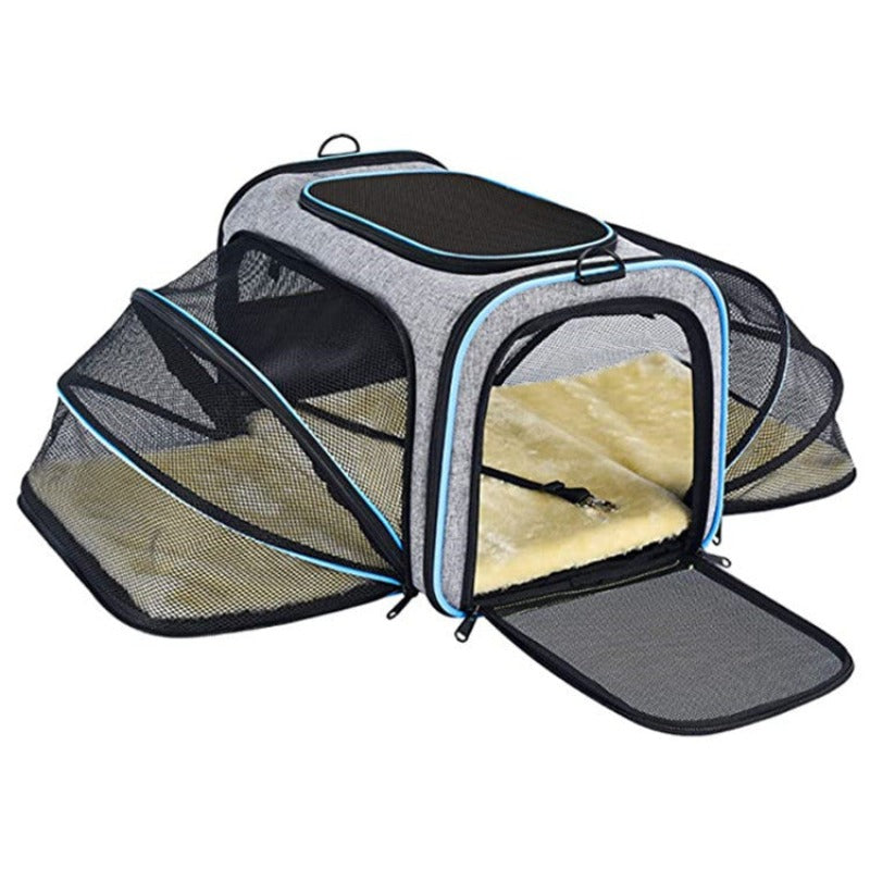 Durable Pet Travel Carrier with Reflective Tapes | Easy to Carry and Clean