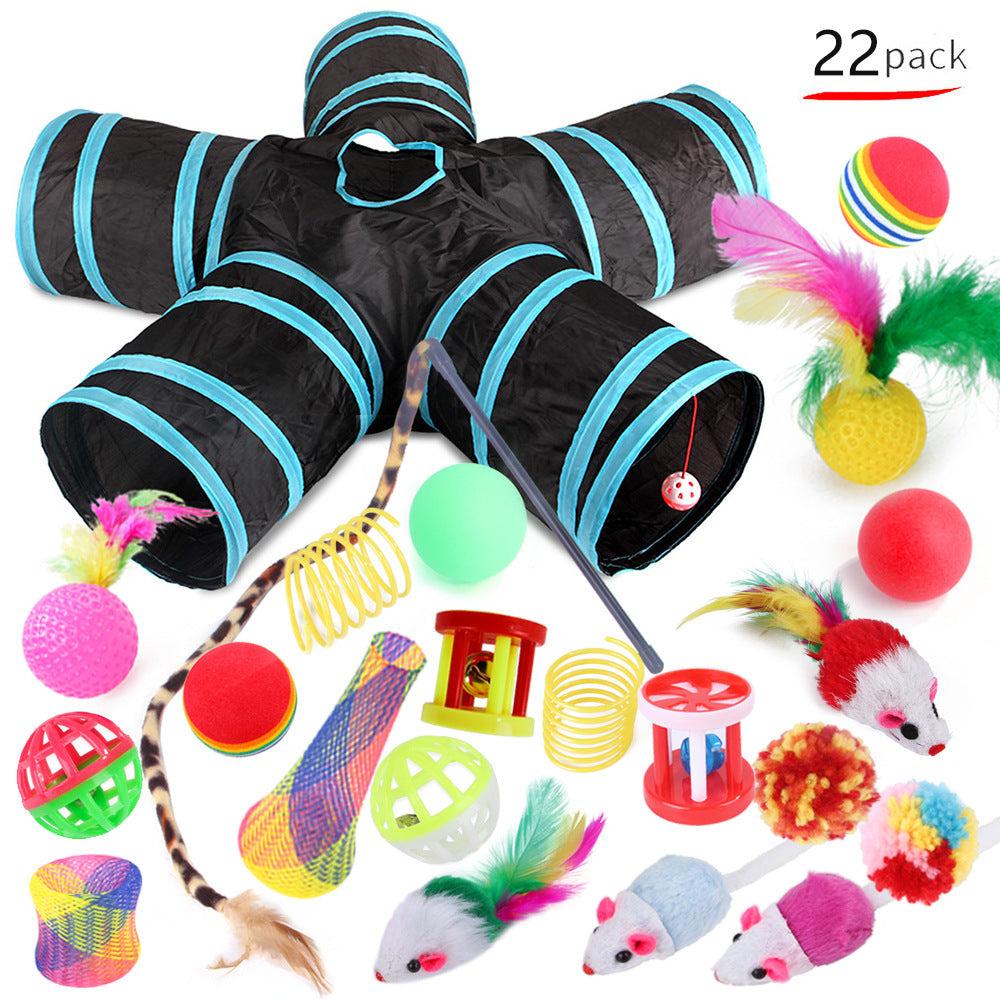 22-Piece Pet Toy Set Polyester Material Random Color Pack