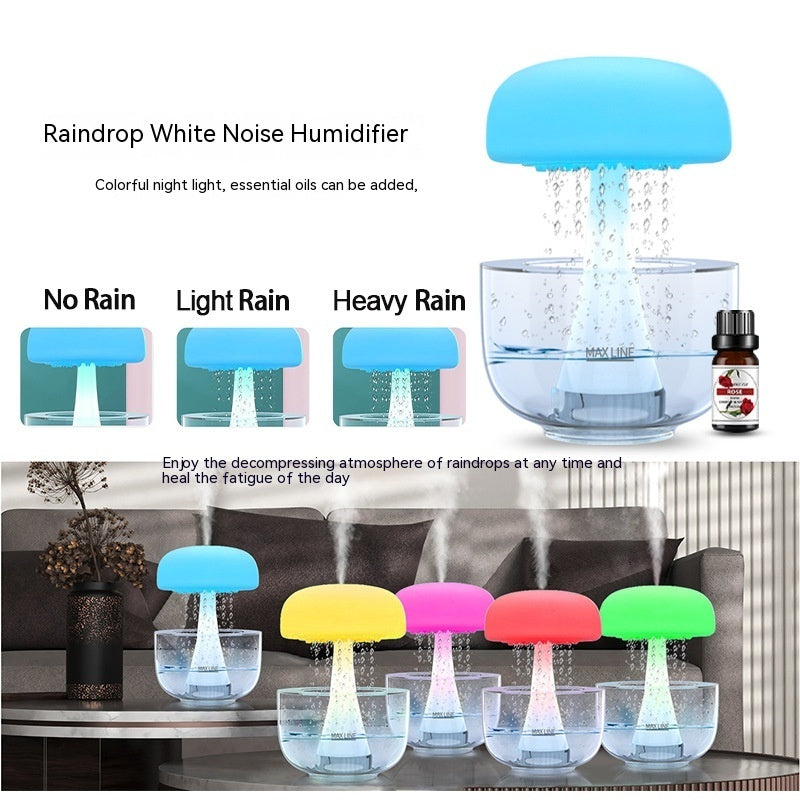 Jellyfish Raindrop Humidifier with seven-Color Light