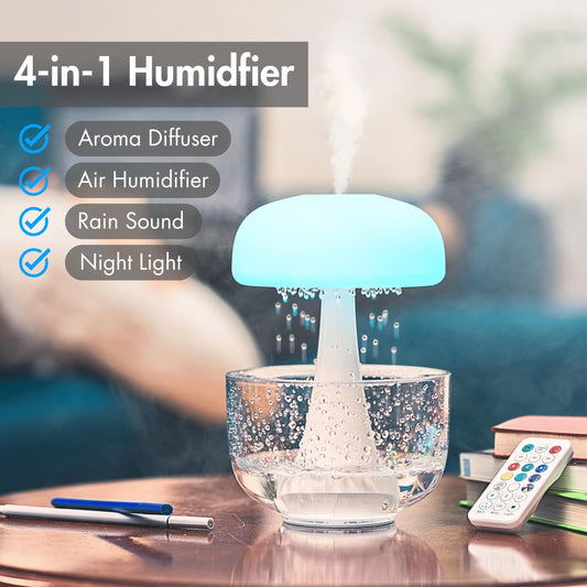 Jellyfish Raindrop Humidifier with seven-Color Light