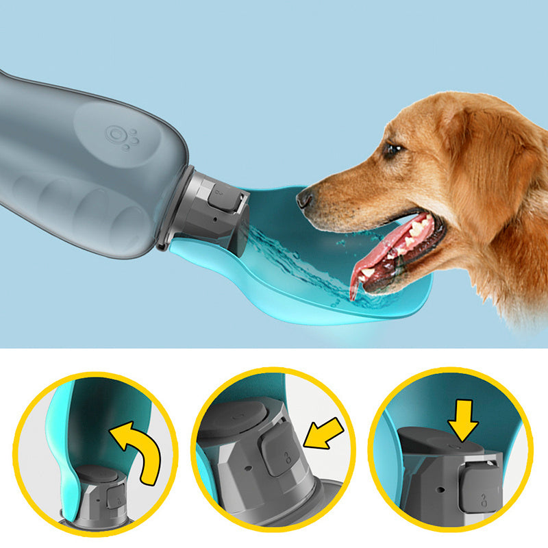 800ml Leakproof Dog Water Bottle with Bowl