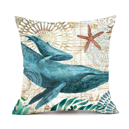 Marine Life Printed Cushion Cover