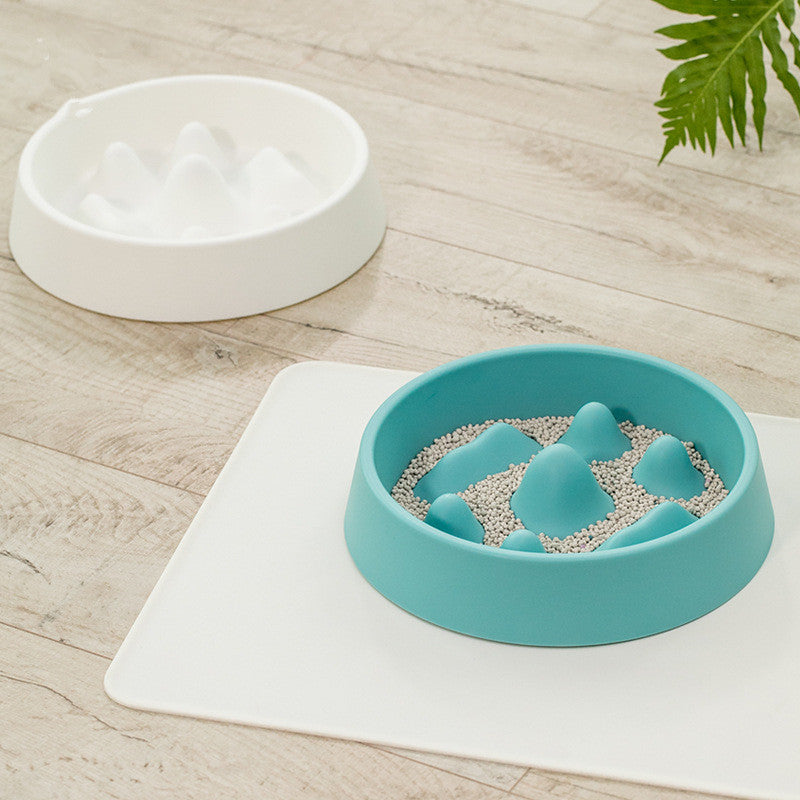 Scientific Mountain Shape Pet Food Plate Slow Eating Design