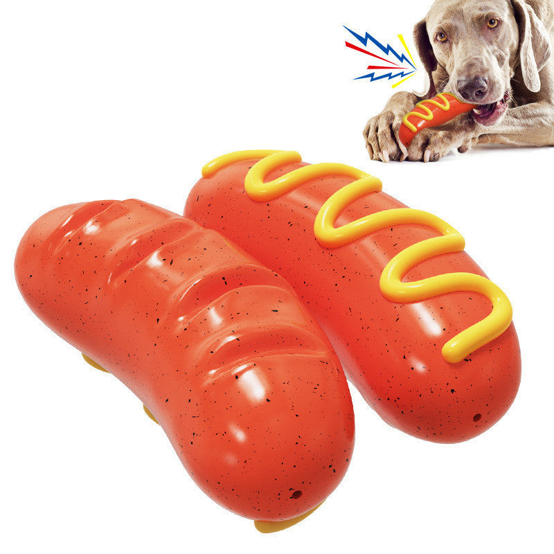 Pet Toy - TPR Hot Dog Sausage Bite Toy