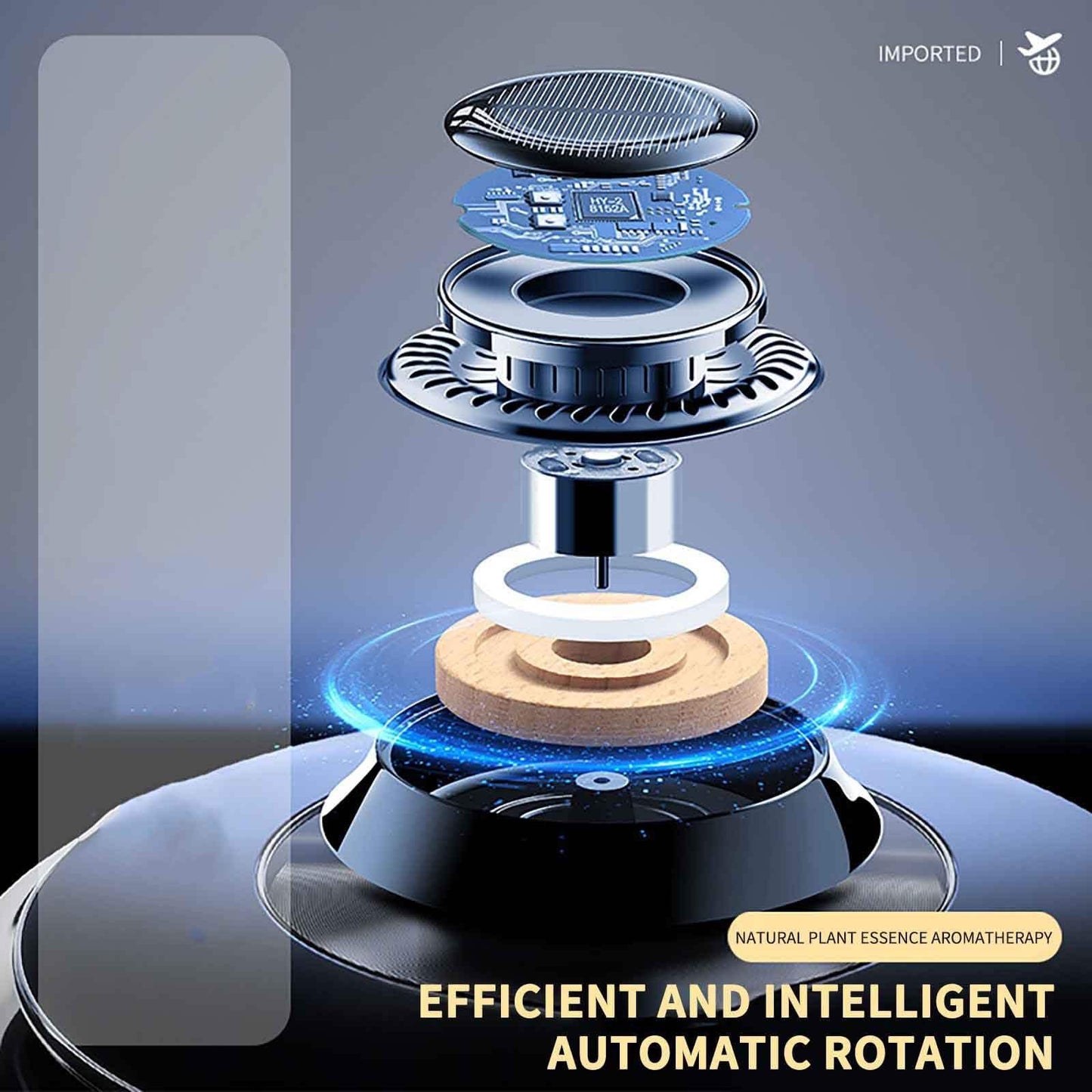 High-Quality Solar Car Air Freshener with Rotating Fragrance