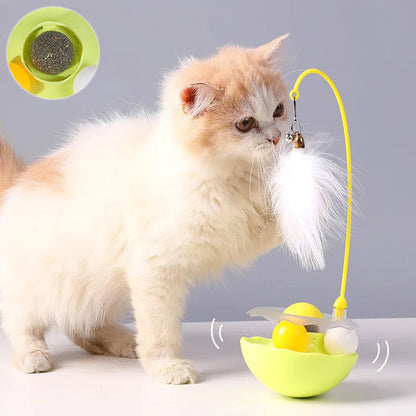 Interactive Cat Toy with Catnip, Feather, and Bell