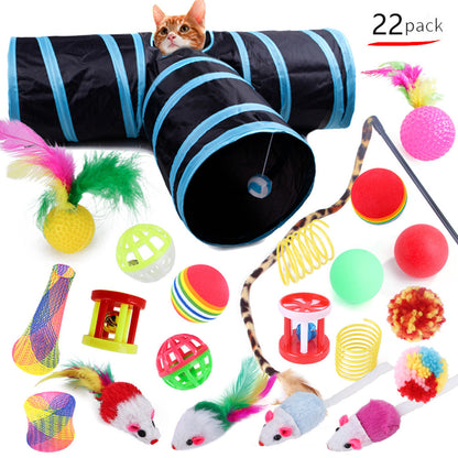 22-Piece Pet Toy Set Polyester Material Random Color Pack