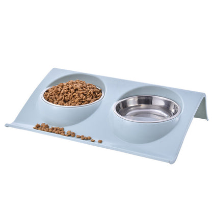 Stainless Steel Pet Double Bowl for Safety and Easy Cleaning