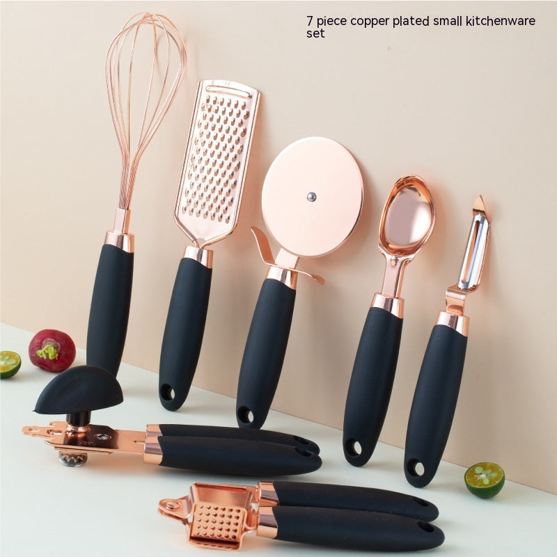 Elegant Copper-Plated Kitchen Utensils Set