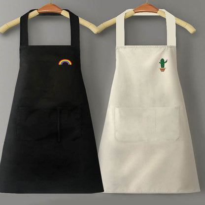 Waterproof PVC Apron with Rainbow and Cactus Design