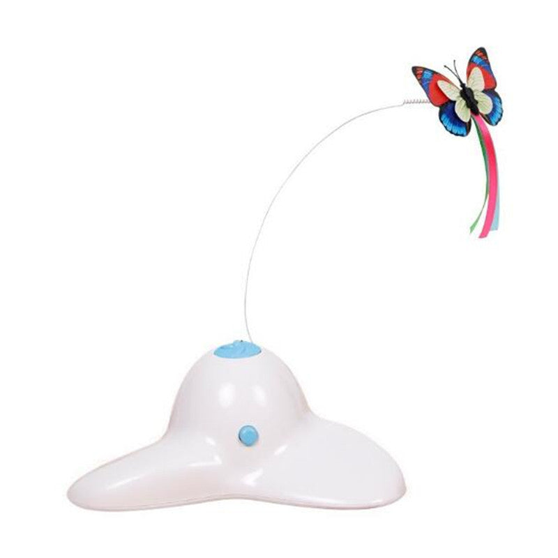 Whirling Flash Butterfly Cat Toy White