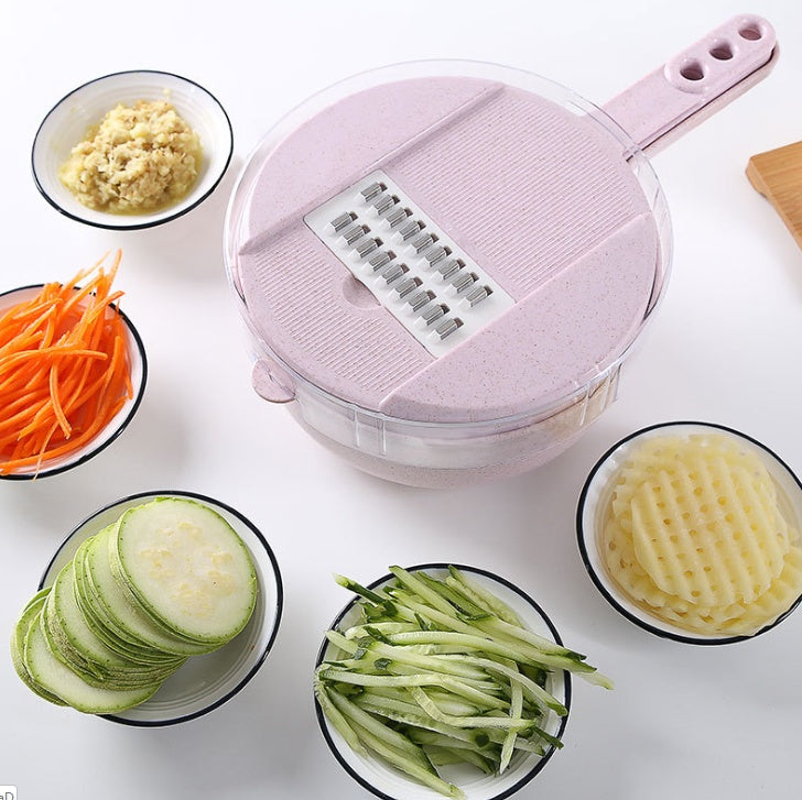 8-in-1 Mandoline Vegetable Slicer & Grater with Strainer