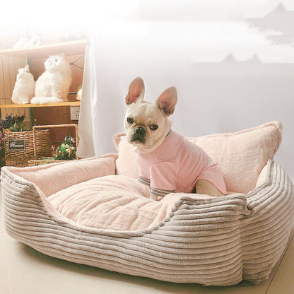 Corduroy Pet Nest in Pink, Gray, Beige