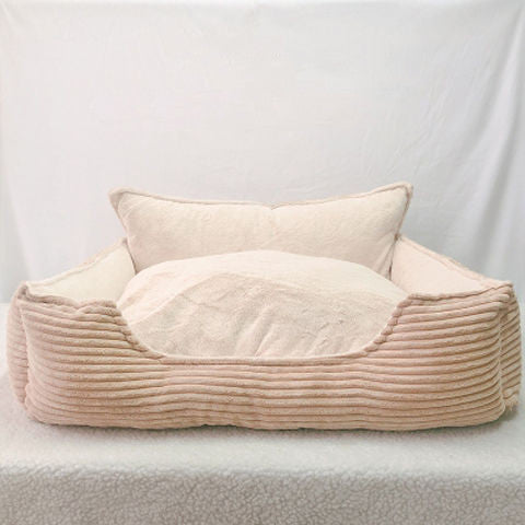 Corduroy Pet Nest in Pink, Gray, Beige