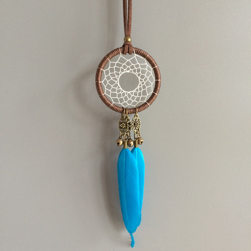 Creative Feather Car Pendant Blue