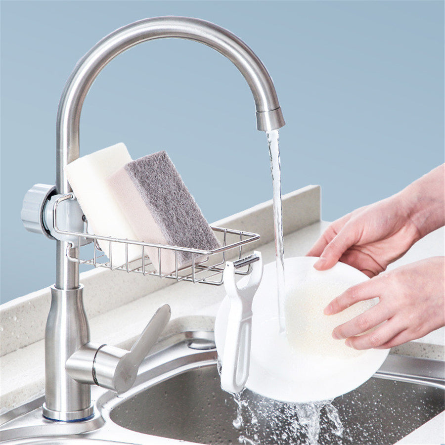 Stainless Steel Faucet Clip-On Sponge Holder