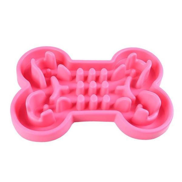 Bone Puzzle Silicone Pet Bowl - Slow Feeder for Dogs and Cats